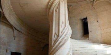 Una Escalera De Caracol Disenada Por Leonardo Da Vinci En El Ano 1516 En El Castillo De Chambord Valle De Loire Francia