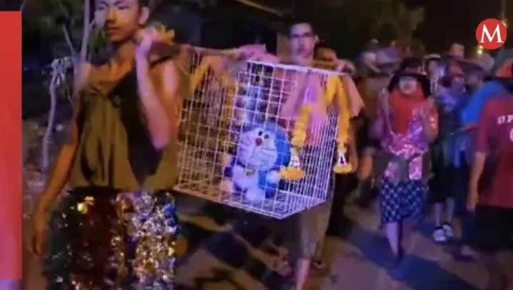 doraemon protagoniza ritual para que llueva en tailandia
