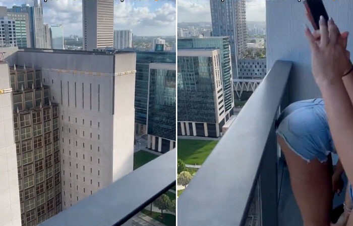 Dos chicas le alegran el día a los presos de la cárcel que tienen frente a su terraza.