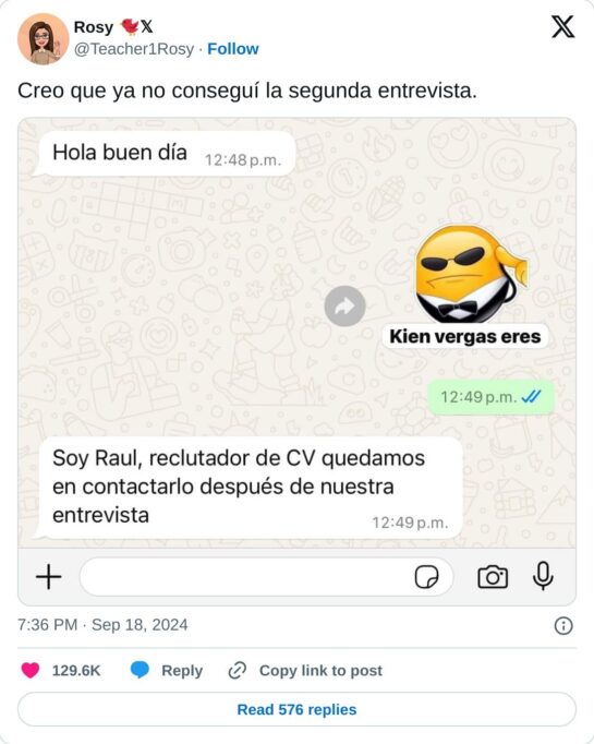 No Habra Segunda Entrevista Senorita