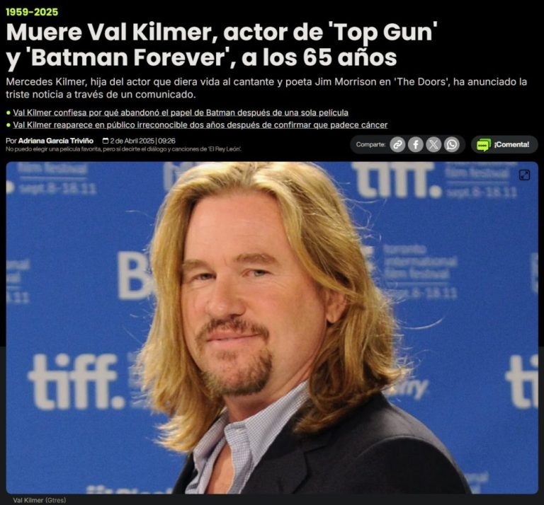 Muere Val Kilmer 1 Muere Val Kilmer